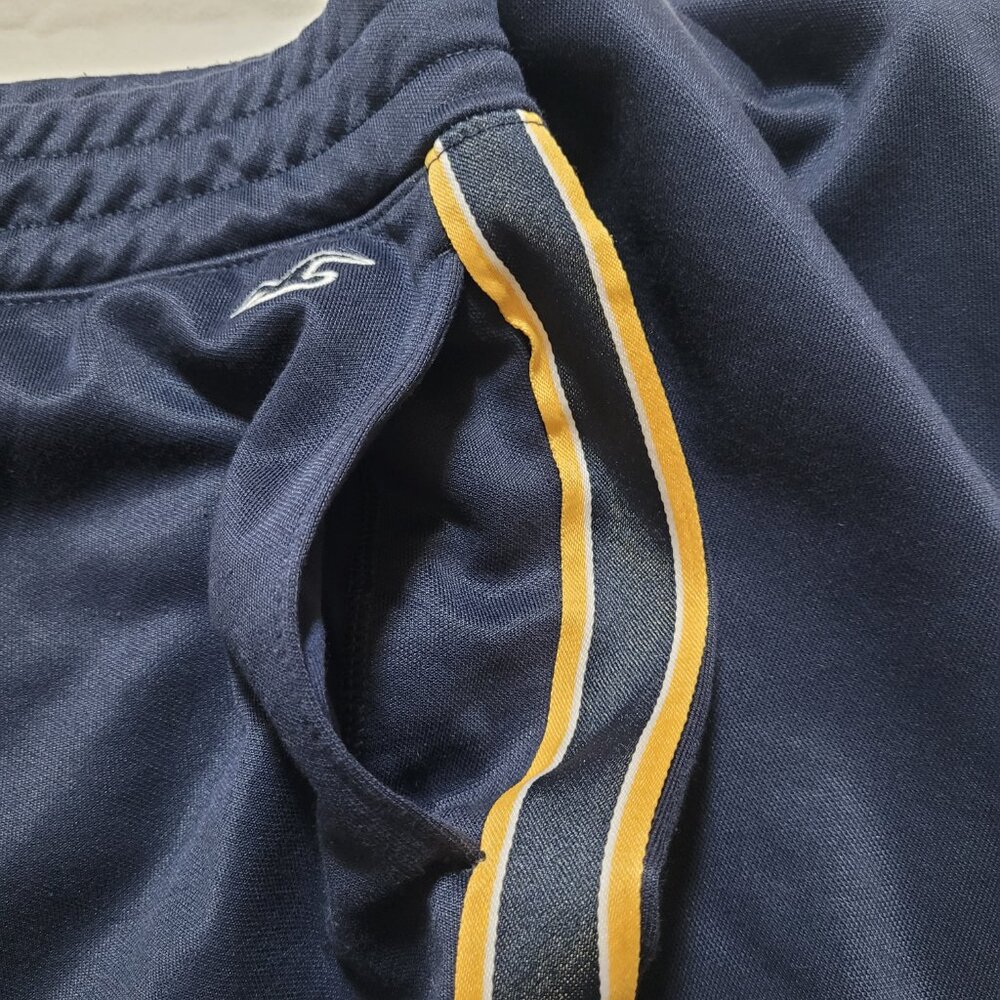 Hollister Mens Navy Track Pants Yellow Side Stripe Athletic Joggers Large Y2K - Picture 8 of 9